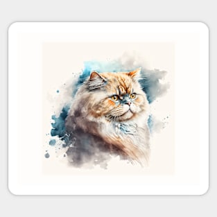 Persian Cat Watercolour Painting Sticker